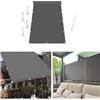 AUWUUA Vela Ombreggiante Impermeabile Rettangolare 0.5x3M Tenda da Sole per Esterno, Telo Ombreggiante Occhiellato, Protezione UV 95% per Giardino Terrazza Balcone, Grigio Scuro
