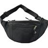 OUTDOOR WORLD BE ACTIVE Outdoor World, marsupio unisex alla moda, con cinghia regolabile, per escursionismo, passeggiate, jogging, viaggi, corsa, sport, ciclismo, 3 scomparti con cerniera, Nero, Taglia unica, Classico
