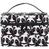 ALAZA Grande borsa per il trucco con scompartimenti, gatti e regalo per cosmetici da viaggio organizer da toilette con manico per adolescenti e donne, Panda 083, 23x17x16cm, Beauty Case