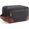 Vorspack Beauty case da viaggio - Borsa da toilette da uomo in tela resistente all'acqua da viaggio, grigio scuro, Large