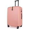 JLY Premium Blush Peach Grande Valigia 100% Policarbonato Tedesco, 4 Ruote Spinner Grande Check-in Hard Shell Bagaglio a mano (Pesca, L (77.5cm))