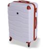 BERTOO Firenze XL Valigia rigida 97L, bagaglio a mano in ABS bianco con 4 ruote girevoli staccabili e lucchetto a combinazione (75x49x30 cm)