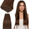 Elailite Extension Matassa Capelli Veri Tessitura Castana Brazilian Bundle Grade 8A Virgin Human Hair Lisci Fascia Unica 100g 40cm #4 Marrone Cioccolato