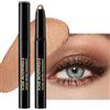 Erinde Matita Ombretto Glitter Dorato, Stick Ombretto Glitter Impermeabile e a Lunga Durata, Matita Eyeliner Crema Shimmer, Penna Trucco Occhi Metallic Shimmer #01 Caramel Shimmer