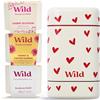 Wild Starter pack deodorante naturale ricaricabile Wild 0% alluminio - Contenitore stampa Cuoricini e Cherry Blossom, Honey & Cactus Flower, Coconut & Vanilla - 24h di protezione dagli odori - Vegano