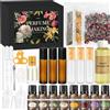 JUYRLE Set per la creazione di profumi fai da te, kit per la creazione di oli profumati, kit creativo per adulti, fai da te con olio essenziale, mini rullo profumato con piccolo flacone spray, regalo