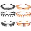 Qinsky Fasce Dentate in Plastica per Capelli,6 Pcs Fascia per Denti di Squalo Pettine per Capelli in Plastica Fascia Elastica Antiscivolo Capelli Ondulata Fascia per Donne Ragazze