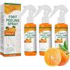 LinBomZony Foot Peeling Spray, Instant Dead Skin Remover for Cracked Heels, Dry Feet & Calluses, Idrating Moisturizing Pedicure Care, Hydrating Refreshing, Women & Men Orange Scented (100ML) (3PCS)
