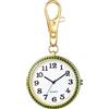 JewelryWe Orologio da infermiere da uomo e donna, con superficie di numeri arabi e portachiavi, zaino con fibbia e cassa in diamante completo, semplice ed elegante, orologio da infermiere