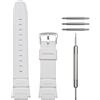 WRISTARMOR Cinturino di ricambio da uomo in resina per Compatibile con Casio AE-1100w SGW-300H AE-1000w AE-1200 W-218H impermeabile sport Watch strap (fibbia bianca argento)