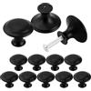REBECCAHOWARD 12 Pezzi Pomelli Mobili Vintage Eleganti in acciaio inox con Viti, 27 x 21 mm Rotondi Nero antico Tieni mano,Ante Mobili,Pomelli Neri Tieni mano in Lega, per Cassetti,Armadio
