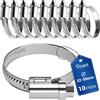 VIOKS Set di fascette stringitubo, 10 fascette stringitubo da 30 - 50 mm di diametro, in acciaio inox, set di fascette stringitubo, fascette