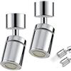 WJUAN 2 Pezzi Rompigetto Rubinetto Cucina, Prolunga Rubinetto Girevole, Argento Aeratore Universale per Cucina, Modalità Delicata/Potente, per Casa, Hotel, Ristorante