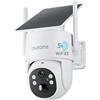 blurams 2K Telecamera Wi-fi Esterno Senza Fili con Pannello Solare | 4MP, Pannello Solare Integrato, 5GHz & 2.4GHz WiFi6, 360° PTZ, Rilevamento Movimento, IP65