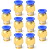 ERGAOBOY 10 Pezzi 8MM x 1/8 BSP PC8-01 Raccordi Pneumatici | Innesto Rapido Maschio Dritto Push to Connect per Tubi Aria ed Elettroutensili