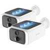 blurams 2K Telecamera WiFi Esterno Senza Fili - Pannello Solare Integrato | 4MP, 2.4 & 5GHz Doppia Banda WiFi, Batteria Incorporata, Visione Notturna a Colori, Angolo 115°, Compatta per Esterno, 2 Pack