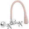 Invena Roma rubinetto da cucina a parete cromo-beige BC-24-E3S