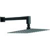 Ferro soffione doccia con braccio 25x25 cm quadrata nero NPT14BL