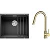 Blanco Set lavello in granito Blanco Etagon 500-U 525887, rubinetto da cucina Oltens Litla 35204800