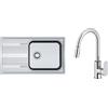 Franke Set lavello in acciaio Franke Smart 101.0356.723, rubinetto da cucina Oltens Lista 35202100