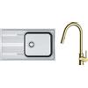 Franke Set rubinetto da cucina Oltens Litla 35204800, lavello in acciaio Franke Smart 101.0356.723