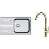 Franke Set lavello in acciaio Franke Smart 101.0356.723, rubinetto da cucina Oltens Skafta 35206800