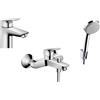 Hansgrohe Set rubinetto per vasca e doccia Hansgrohe Logis 71400000, rubinetto per lavabo Hansgrohe Logis 71100000, 27592000