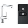 Franke Set rubinetto da cucina Grohe Minta 32168000, lavello Tectonite Franke Orion 114.0286.461