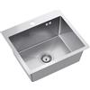 Quadron Luke lavello in acciaio con sifone 50x45 cm ZH5045BS
