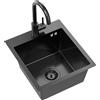 Quadron Luke lavello con rubinetto nero/nero ZH4045PVDBLM_3623500_PVDBLM