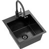 Quadron Luke lavello con rubinetto nero/nero ZH4045PVDBLM_3323503_PVDBLM
