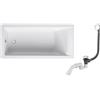 Roca Set vasca da bagno rettangolare Roca Savai A248588000, sifone per vasca da bagno Oltens Fusa 03002100