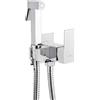Invena rubinetto per bidet con set doccia da incasso cromo BP-K0-B01