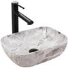Rea Belinda lavabo 37x25.5 cm rettangolare da appoggio grigio/pietra opaca REA-U3321