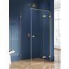 New Trendy Avexa Gold Brushed box doccia 100x80 cm rettangolare oro spazzolata/vetro trasparente EXK-1735
