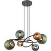 Globo Lighting Riha lampada sospesa 6x3.5 W verde-fumé-grigio/cenere-marrone 56142-6H