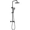 Invena Rikia set doccia a parete con soffione nero AU-24-B04