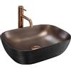 Rea Belinda Cooper lavabo 46.5x33.5 cm rettangolare da appoggio nero opaca REA-U6384