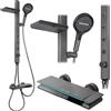 Rea Karl set da bagno a parete con soffione grafite REA-P4880