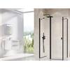 Ravak Chrome parete doccia 90 cm nero opaca/vetro trasparente 9QV70300Z1