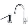 Franke Set rubinetto da cucina Franke Lina 115.0693.229, dispenser di liquidi Franke Comfort 119.0584.065