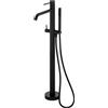 Kronenbach Set rubinetto per vasca e doccia Kronenbach Lima 2.0 Black 100.1162SMKB, elemento di montaggio a pavimento Kronenbach Aqa 2.0 23491004KB