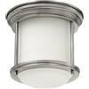 Quintiesse Hadrian lampada da soffitto 1x60 W vetro opalino-nichel QN-HADRIAN-MINI-F-AN-OPAL