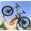 Generisch Modellino decorativo di bicicletta, scala 1:6, modello di mountain bike giocattolo, modello di mountain bike per dita, ornamenti in miniatura, mini biciclette pieghevoli (argento-39)