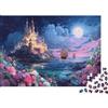 TVJOFXPWXNVU Vista notturna castello incantato puzzle carta 1000 pezzi per adulti Carta spessa ecologica Educativo Decorazione artistica notturna puzzle Regalo antistress 38x26cm/1000pcs