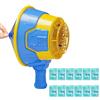Pealeaf Air Cannon Bubble Blaster con effetto Airzooka, cannone spara bolle manuale senza batterie, portata oltre 5 m per giardino, feste, spiaggia e attività outdoor (Blue,12pcs)