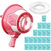 Pealeaf Air Cannon Bubble Blaster con effetto Airzooka, cannone spara bolle manuale senza batterie, portata oltre 5 m per giardino, feste, spiaggia e attività outdoor (Red,22pcs)