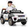 GYMAX Auto della Polizia a Pedale, Auto Elettrica 12V con Batteria Ricaricabile e Telecomando, Musica & Clacson, Sirena & Luci LED, Connessione Wireless, Sospensione a Molla, per Bambini 3-8 Anni