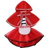 REXREII Vestitos da Principessa Cappuccetto Rosso per Bambina Costume di Carnevale Travestimento Compleanno Festa Nozze Cerimonia Natale Halloween Cosplay con Mantello 12-18 mesi