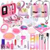 ZPQAODI Trucchi Bambina Set 31 pezzi, Lavabile set di trucchi per bambini, Trucchi bambina anallergici, Valigetta Trucchi Bambina, Giochi Regali di Compleanno di Natale per Ragazze 3 4 5 6 7 8 9 10